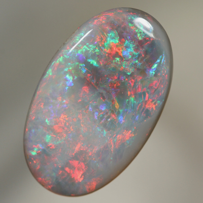 SOLID SEMI BLACK OPAL Bright red and green fire  SEE VIDEO